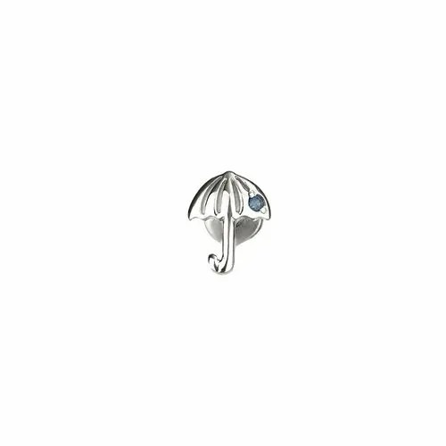 Серьги пусеты CORDE Серебряная серьга-пусета оригами зонтик с натуральным сапфиром, серебро, 925 проба, родирование, сапфир, размер/диаметр 7 мм, серебряный