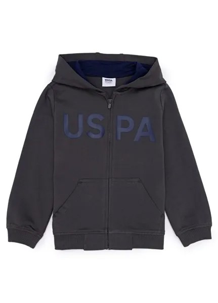 Серый свитшот для мальчика с принтом AMATAFIY023 U.S. Polo Assn., серый