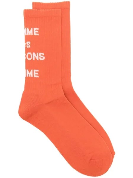 Comme des Garçons Homme носки с логотипом-жаккардом, оранжевый