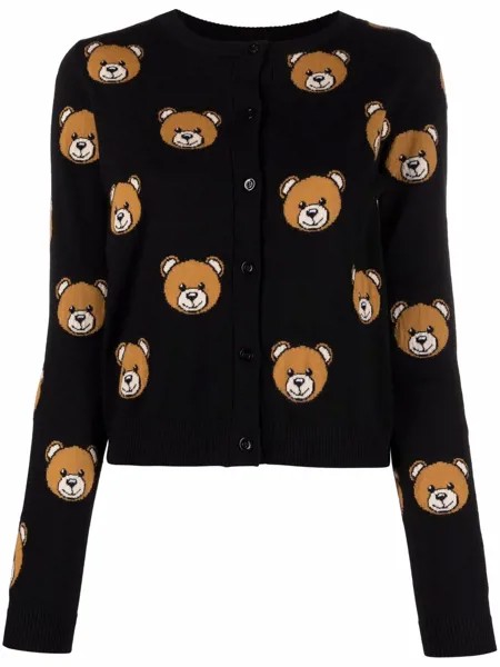 Moschino кардиган вязки интарсия с узором Teddy Bear