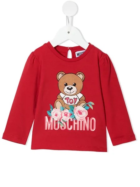 Moschino Kids футболка с длинными рукавами и логотипом