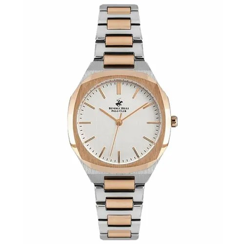 Наручные часы Beverly Hills Polo Club Американские женские часы с минеральным стеклом Beverly Hills Polo Club BP3024X.530 с гарантией, серебряный, белый