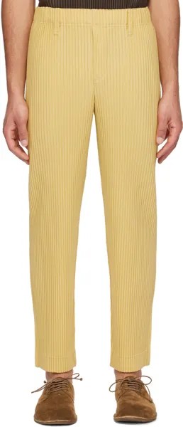 Желтые брюки со складками по индивидуальному заказу 1 Homme Plisse Issey Miyake
