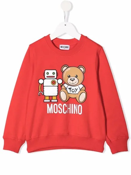 Moschino Kids толстовка с принтом