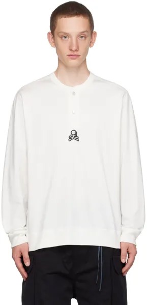 Белая футболка с длинным рукавом с вышивкой MASTERMIND WORLD