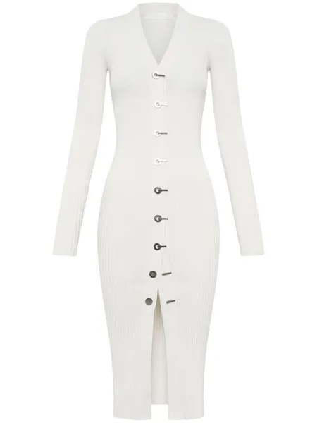 Dion Lee платье миди в рубчик, белый