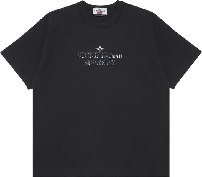 Футболка Supreme x Stone Island Short-Sleeve Top 'Black', черный