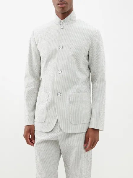 Куртка из эластичной хлопчатобумажной ткани linden в полоску Rag & Bone, белый
