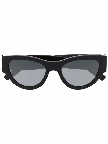 Saint Laurent Eyewear солнцезащитные очки в оправе 'кошачий глаз' с логотипом