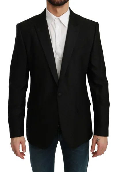 DOLCE - GABBANA Блейзер MARTINI Черный приталенный пиджак IT44 / US34 / XS 2600 долларов США