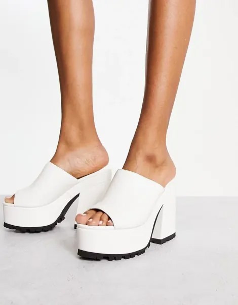 Эксклюзивные белые туфли без каблука на платформе Rule London Hailey