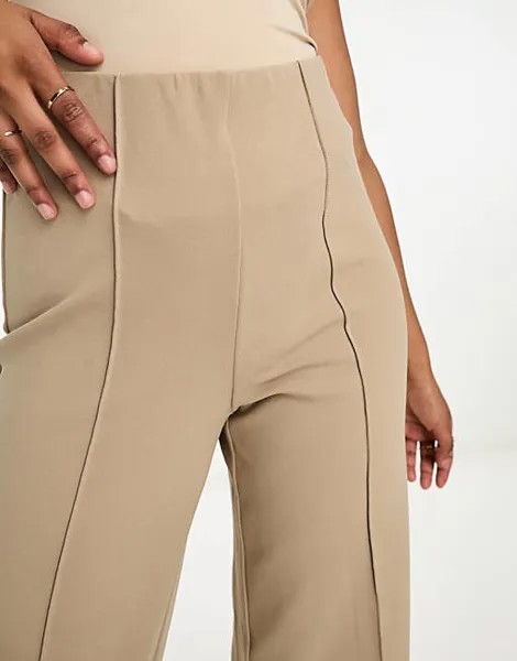 Бежевые широкие брюки с защипами Vero Moda