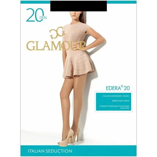 Колготки Glamour Edera, 20 den, размер 2, черный