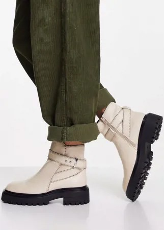 Массивные ботинки натурального цвета с пряжкой ASOS DESIGN Alani-Светло-бежевый цвет