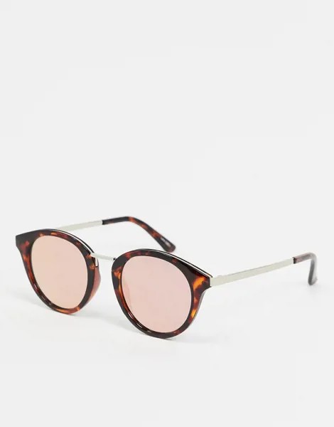 Круглые солнцезащитные очки со стеклами персикового цвета Quay-Розовый