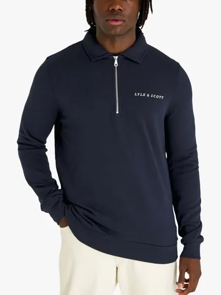 Джемпер с воротником на молнии 1/4 Lyle & Scott, темно-синий