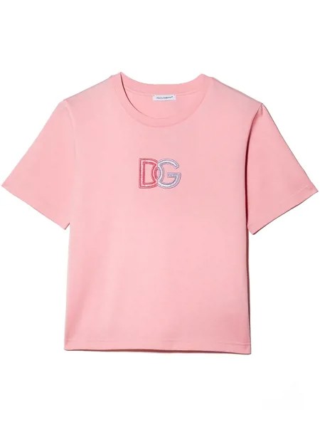 Dolce & Gabbana Kids футболка с вышивкой DG