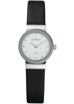 Швейцарские наручные  женские часы Skagen 358XSSLBC. Коллекция Leather
