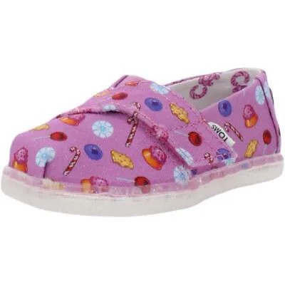 Toms Girls Розовые лоферы с принтом из парусины 5 Medium (B,M) Toddler BHFO 8701