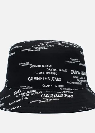 Панама Calvin Klein Jeans All Over Print Urban Bucket, цвет чёрный