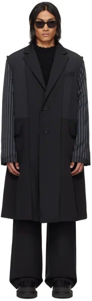 Черное костюмное пальто Sacai
