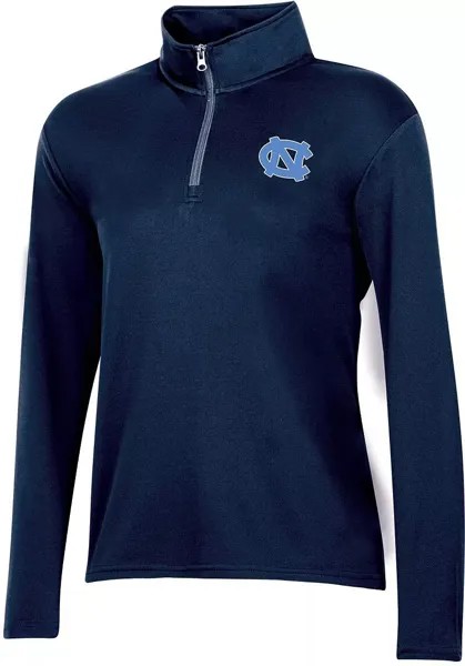 Женская рубашка-пуловер с молнией 1/4 Champion North Carolina Tar Heels Carolina Blue