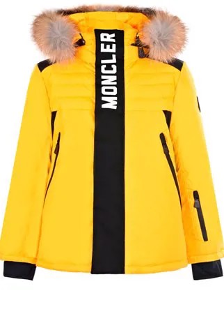 Пуховая куртка с контрастной отделкой Moncler