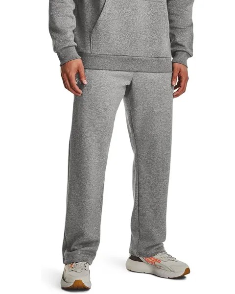 Брюки Under Armour Rival Fleece, цвет Castlerock Light Heather/White