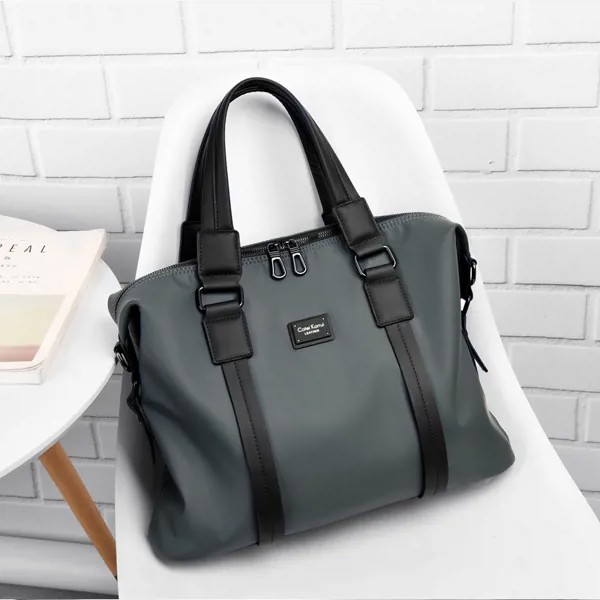Мужские портфели, сумка для ноутбука, сумка через плечо из ткани Оксфорд, однотонная, большая, 2021