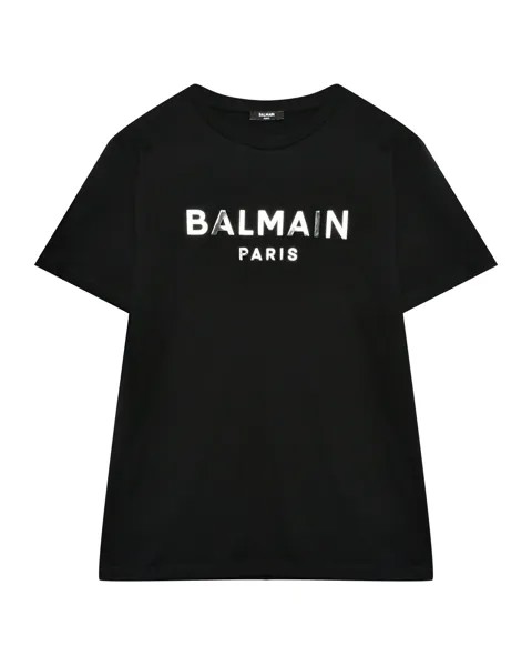 Футболка с лого, черная Balmain