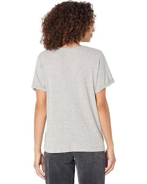 Футболка Michael Stars Sloan Rolled Sleeve Crew Neck Tee, цвет Heather Grey