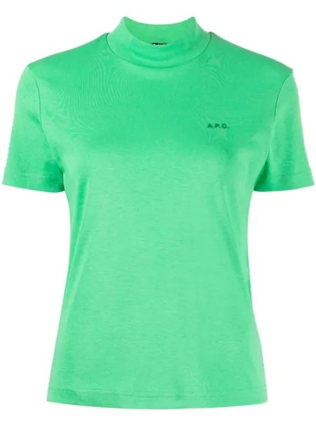 A.P.C. футболка с логотипом, зеленый