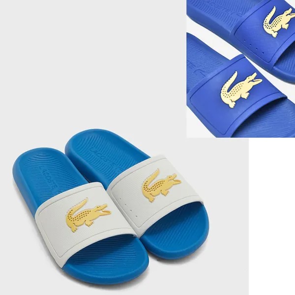 Мужские шлепанцы Lacoste, шлепанцы с логотипом Croco, синие желтые водные сандалии, НОВИНКА