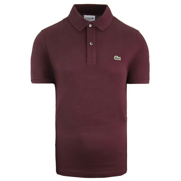 Мужская рубашка поло приталенного кроя Lacoste, бургундия