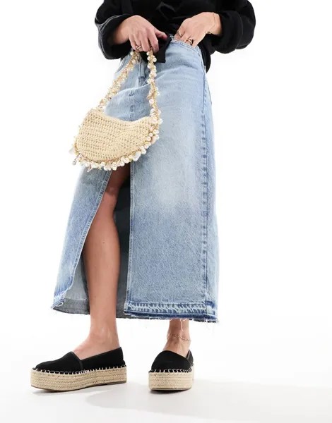 Черные эспадрильи на плоской платформе ASOS DESIGN Journal