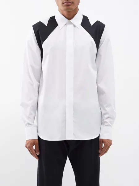 Рубашка harness из хлопкового поплина Alexander McQueen, белый