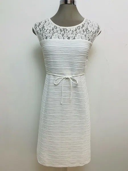 Платье Taylor NWT CREAM в рубчик с иллюзией декольте, размер L