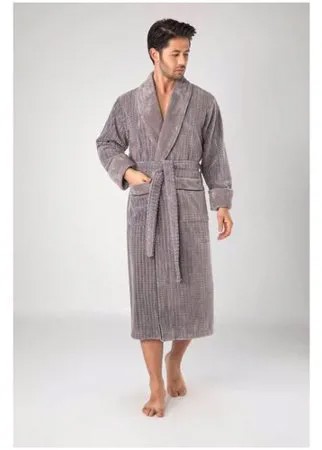 Халат Nusa NS-2985, 4XL (56) Цвет: Серый, Хлопок с добавлением | Махра