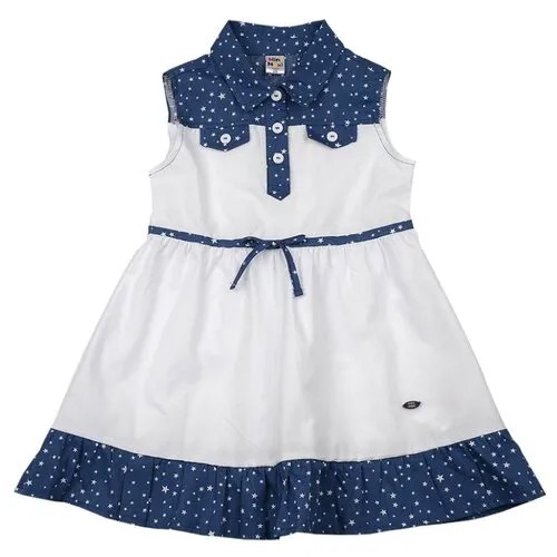 Платье Mini Maxi, хлопок, в горошек, размер 110, синий