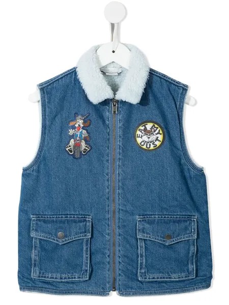 Stella McCartney Kids джинсовый жилет с нашивкой