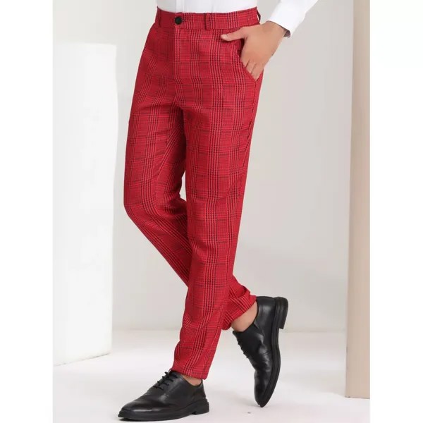 Мужские классические брюки с геометрическим принтом и цветными блоками, плоская передняя часть Lars Amadeus