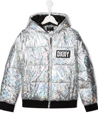 Dkny Kids пуховик с голографическим эффектом