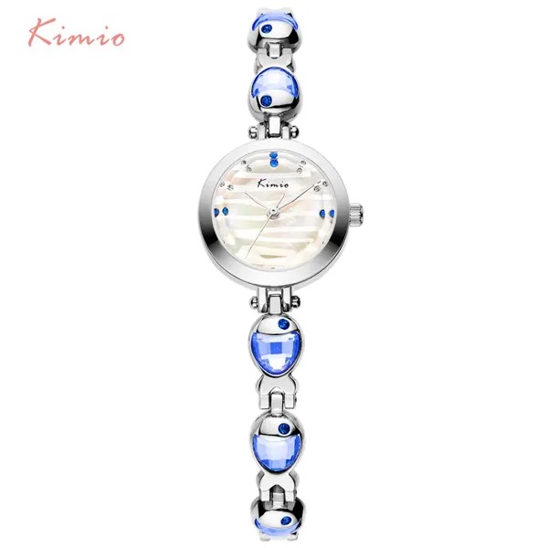 7072 Kimio Брендовые женские часы с браслетом в виде рыбки со стразами, Простые Женские кварцевые наручные часы для девушек