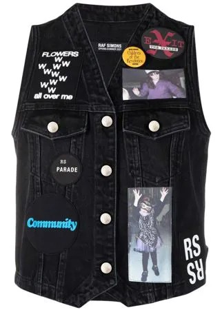 Raf Simons джинсовый жилет Teenage Dreams
