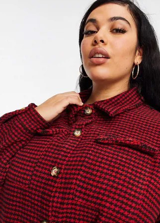 Красная куртка-рубашка с принтом «гусиная лапка» Missguided Plus-Красный