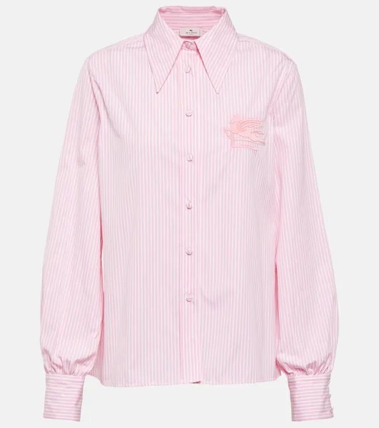 Полосатая рубашка с логотипом ETRO, розовый