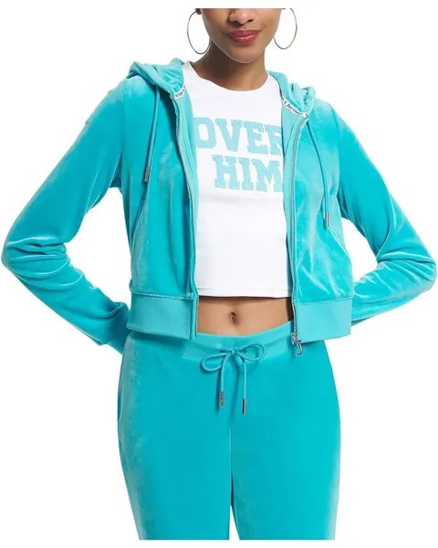 Свитер Juicy Couture Solid Classic Juicy Hoodie With Back Bling, синий