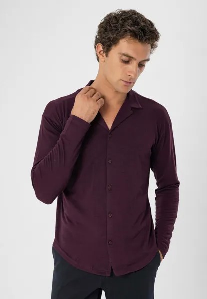 Рубашка Lapel Collar Long Sleeve Antioch, цвет damson