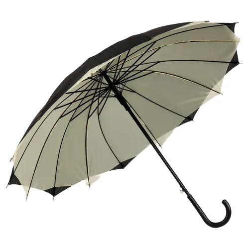 Зонт - трость полуавтоматический «Однотонный», двухслойный, 16 спиц, R = 52 см, цвет микс