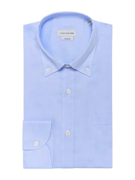Luca D'Altieri повседневная рубашка стандартного кроя из оксфорда из чистого хлопка, голубой